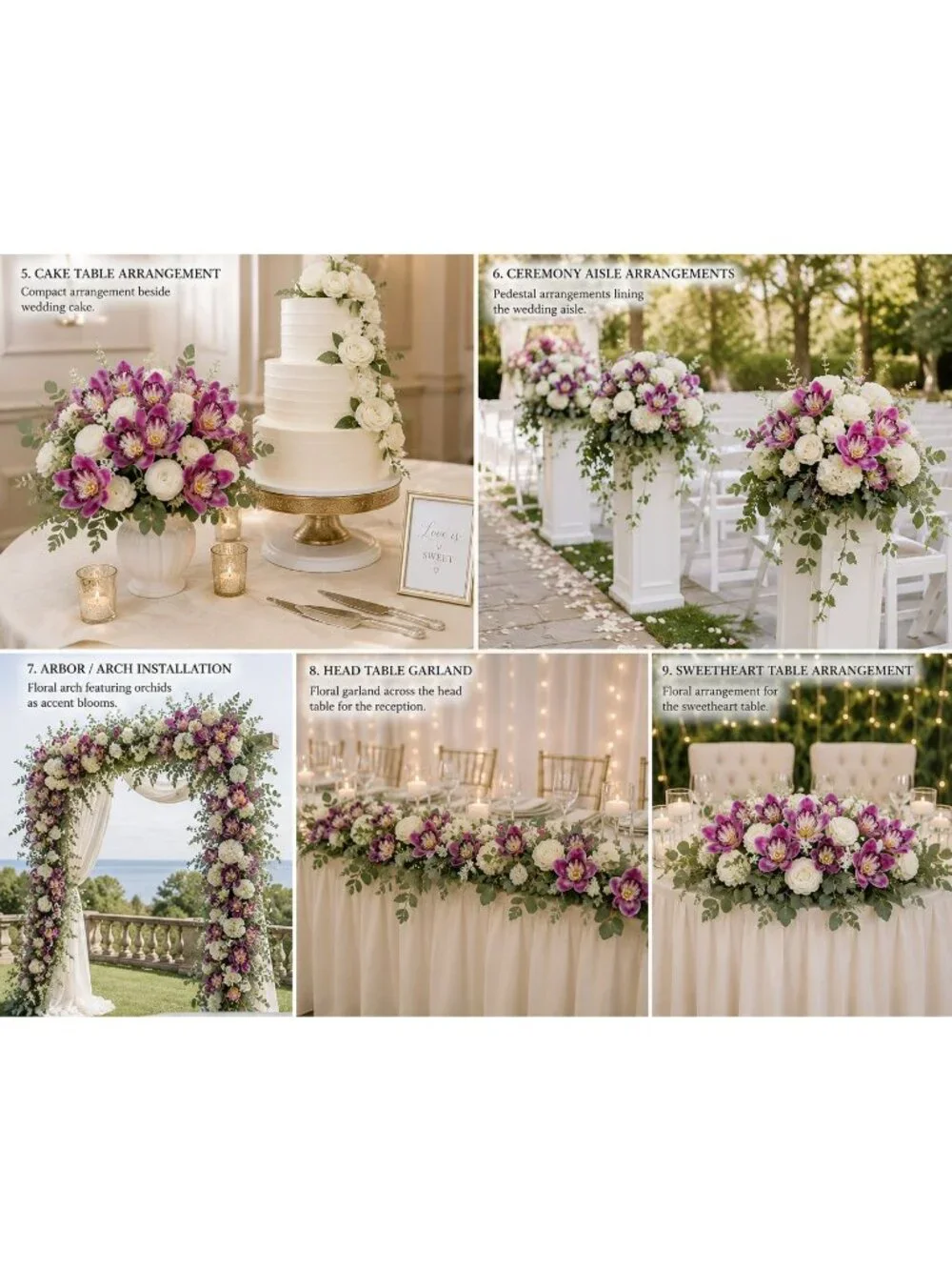 Artificial Purple Orchid Bundle 13 Inch Faux Flowers Wedding Bouquet Corsage Bou